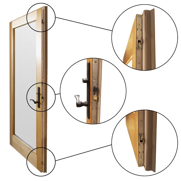 400 Series Hinged Patio Door Active Lock Mechanism