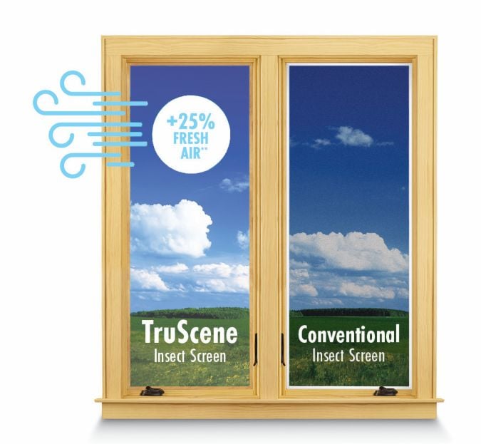 Black Full Conventional Double-Hung Window Insect Screen