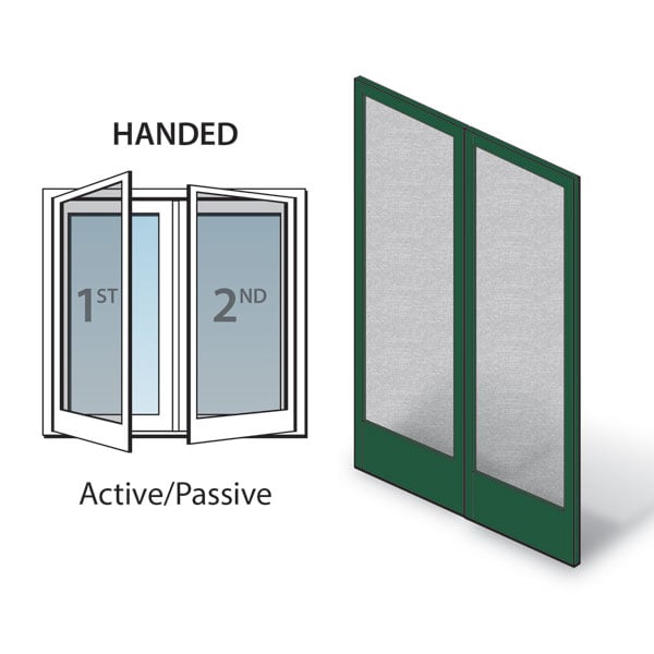 Forest Green 400 Series Frenchwood Hinged Patio Door Insect Screen Kit