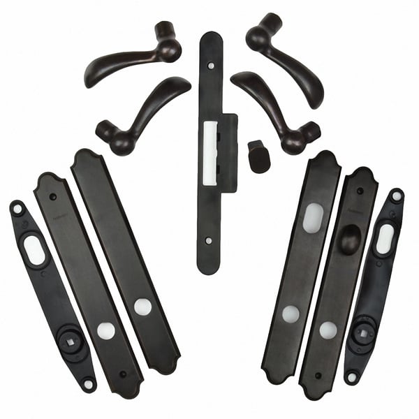 Encino Double Door Complete Trim Set in Distressed Bronze